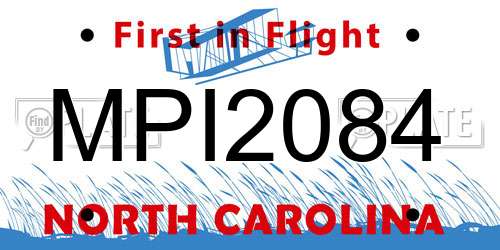 MPI2084 North Carolina License Plate