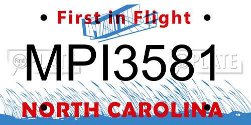 MPI3581 North Carolina License Plate