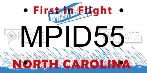 MPID55 North Carolina License Plate