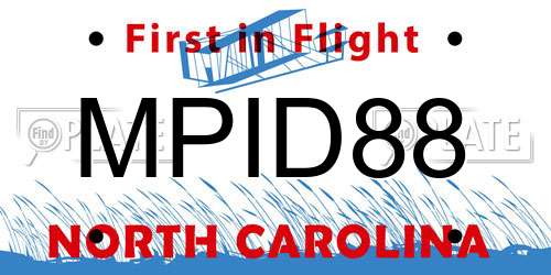 MPID88 North Carolina License Plate