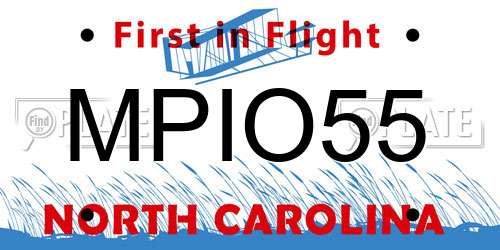 MPIO55 North Carolina License Plate