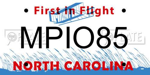 MPIO85 North Carolina License Plate