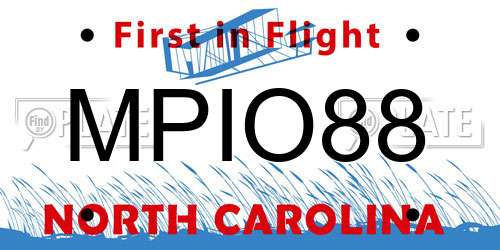 MPIO88 North Carolina License Plate