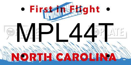 MPL44T North Carolina License Plate