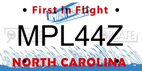 MPL44Z North Carolina License Plate