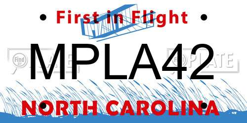 MPLA42 North Carolina License Plate