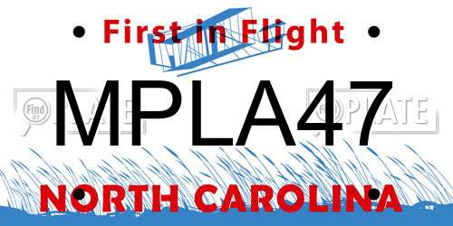 MPLA47 North Carolina License Plate