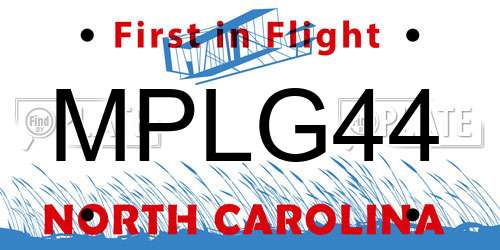 MPLG44 North Carolina License Plate