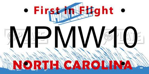 MPMW10 North Carolina License Plate