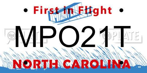 MPO21T North Carolina License Plate