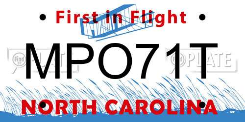 MPO71T North Carolina License Plate