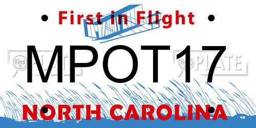 MPOT17 North Carolina License Plate