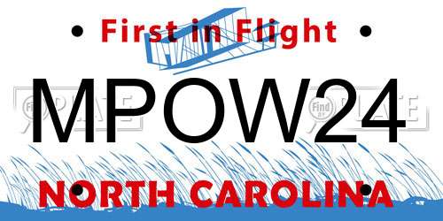 MPOW24 North Carolina License Plate