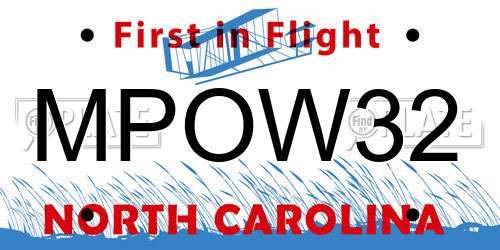 MPOW32 North Carolina License Plate
