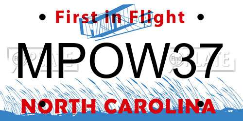 MPOW37 North Carolina License Plate
