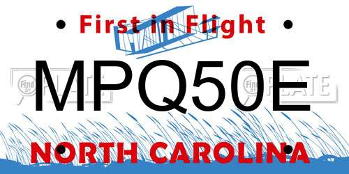MPQ50E North Carolina License Plate