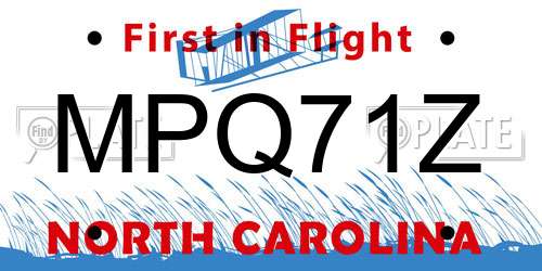MPQ71Z North Carolina License Plate