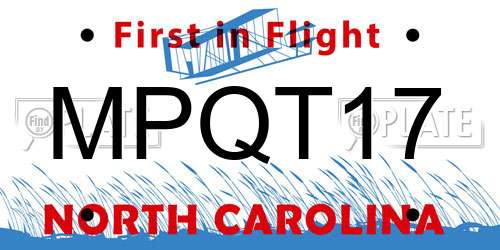 MPQT17 North Carolina License Plate