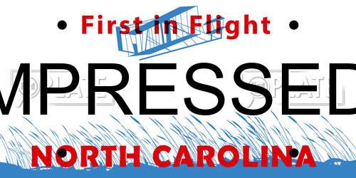 MPRESSED North Carolina License Plate