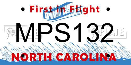 MPS132 North Carolina License Plate