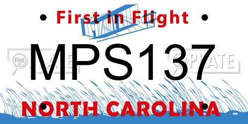 MPS137 North Carolina License Plate