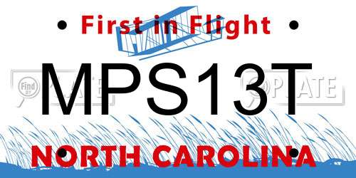 MPS13T North Carolina License Plate