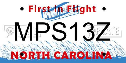 MPS13Z North Carolina License Plate