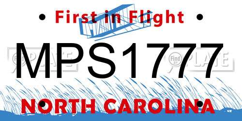 MPS1777 North Carolina License Plate