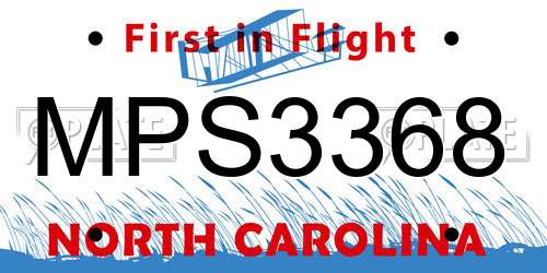 MPS3368 North Carolina License Plate