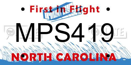 MPS419 North Carolina License Plate