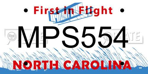 MPS554 North Carolina License Plate