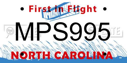 MPS995 North Carolina License Plate