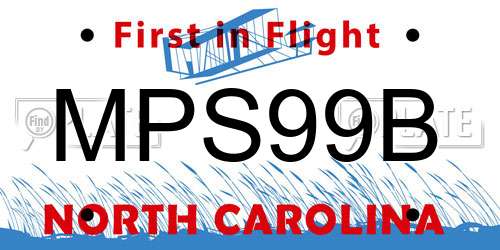 MPS99B North Carolina License Plate