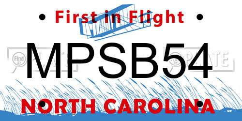 MPSB54 North Carolina License Plate