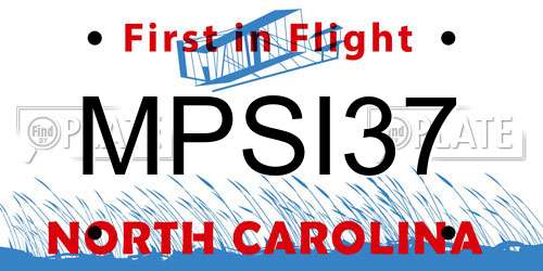 MPSI37 North Carolina License Plate