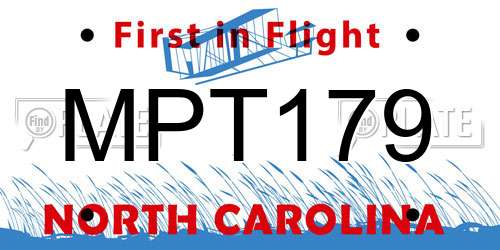 MPT179 North Carolina License Plate