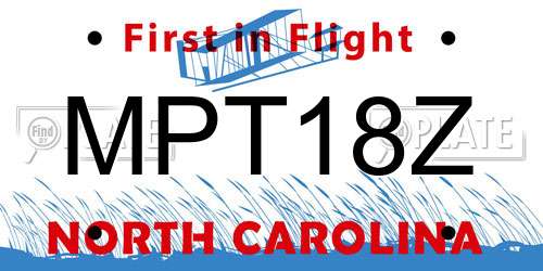 MPT18Z North Carolina License Plate