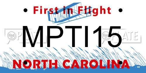 MPTI15 North Carolina License Plate