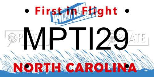 MPTI29 North Carolina License Plate