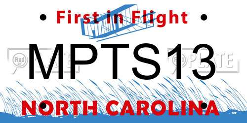 MPTS13 North Carolina License Plate