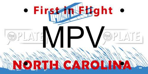 MPV North Carolina License Plate