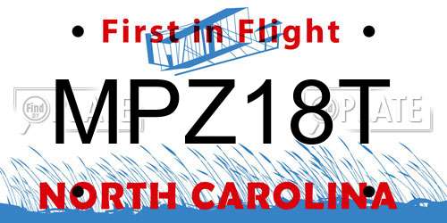 MPZ18T North Carolina License Plate