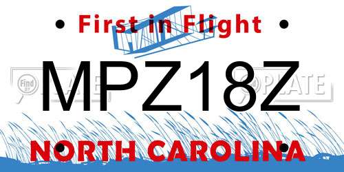 MPZ18Z North Carolina License Plate