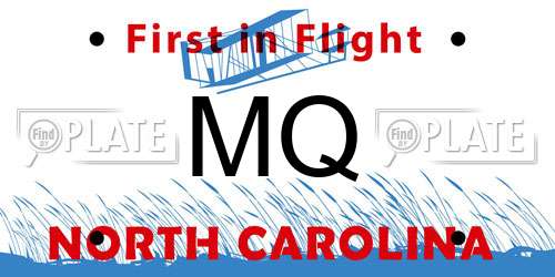 MQ North Carolina License Plate