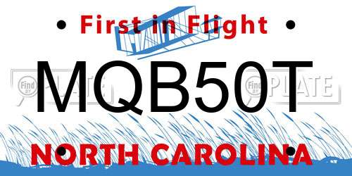 MQB50T North Carolina License Plate