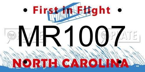 MR1007 North Carolina License Plate