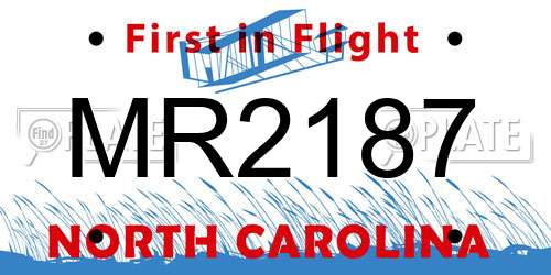MR2187 North Carolina License Plate