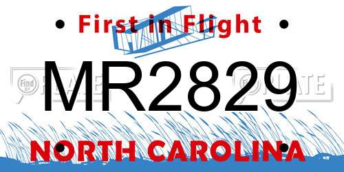 MR2829 North Carolina License Plate