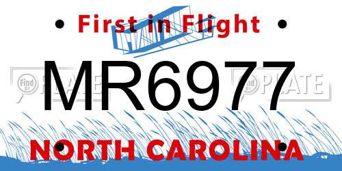 MR6977 North Carolina License Plate