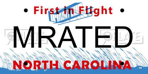 MRATED North Carolina License Plate